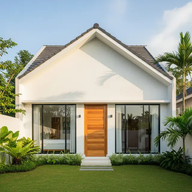 9 Contoh Fasad Rumah Minimalis Satu Lantai Atap Pelana Miring, Modern dan Fungsional