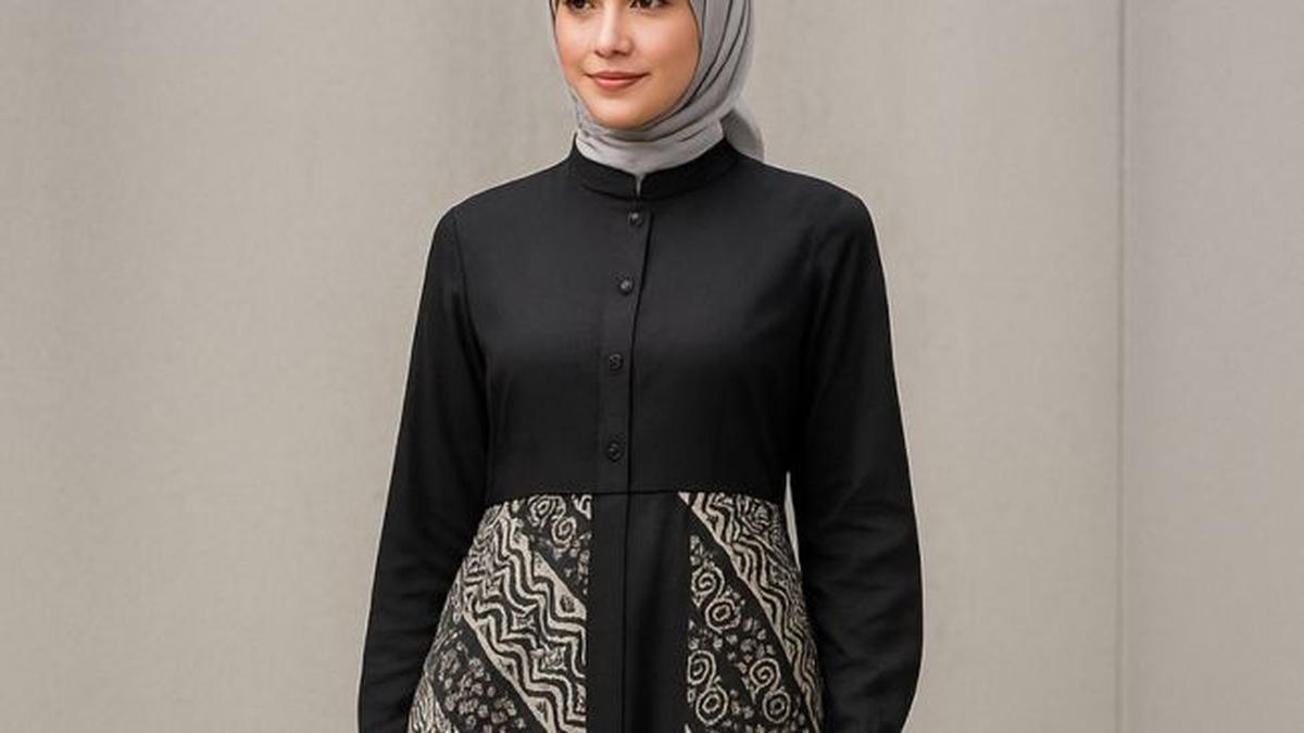 10 Model Gamis Batik Kombinasi Polos Kerah Shanghai, Pilihan Outfit Hijabers yang Anggun dan Stylish