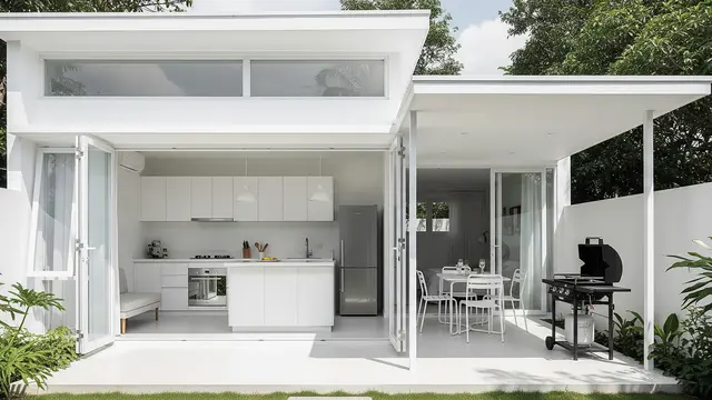 Model Rumah Mini Tapi Punya Dapur Terbuka dan Teras Belakang