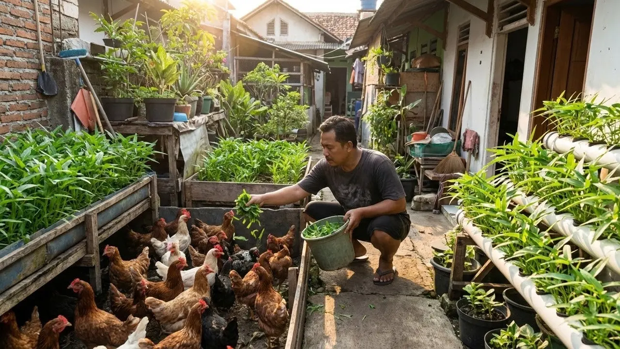 Cara Hemat Pakan Ayam dari Limbah Kangkung