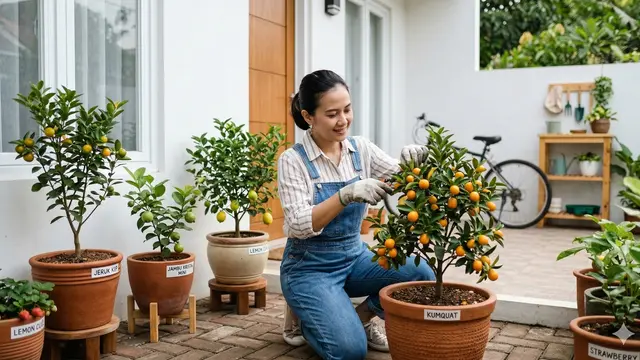 Tips Menata Kebun Buah Mini di Rumah Type 27 (Foto: Gemini AI)