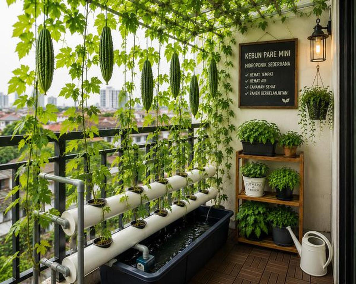 7 Inspirasi Kebun Pare Mini di Balkon Rumah yang Produktif dan Hemat Tempat