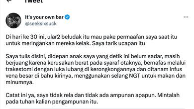 Jonathan Latumahina membagikan kondisi terkini David Ozora setelah 30 hari dirawat intensif di rumah sakit lewat medsos. (Foto: Dok. Twitter terverifikasi @seeksixsuck)