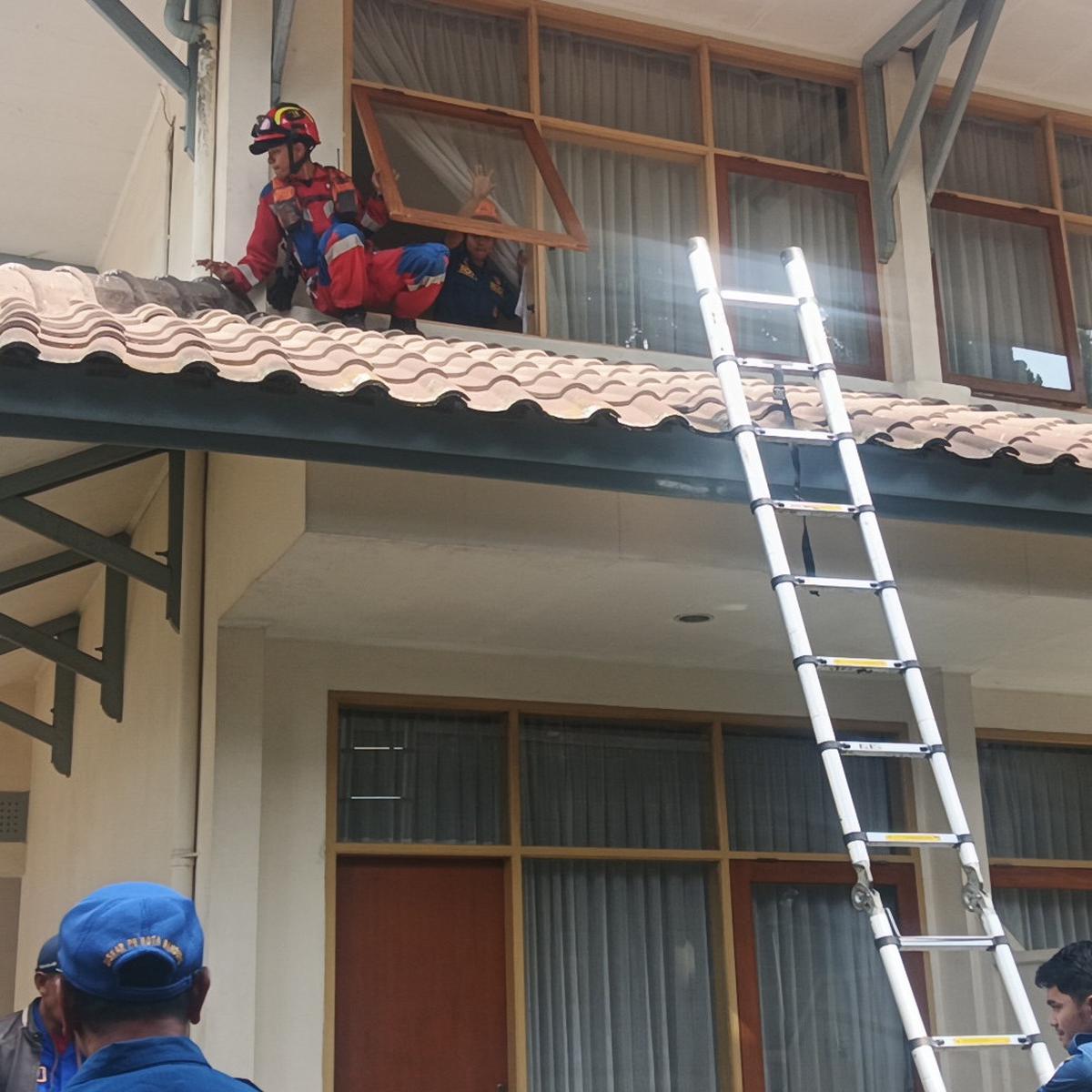 Proses Evakuasi Macan Tutul di Hotel Anugrah Bandung