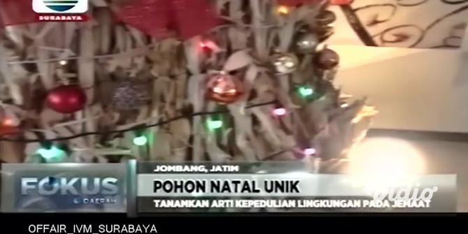 VIDEO: Pohon Natal GKJW di Jombang Terbuat dari Limbah Kulit Jagung