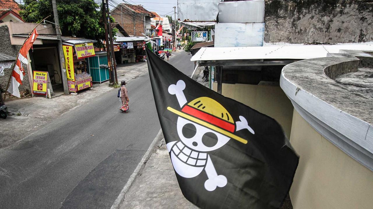 FOTO: Ketika Bendera Bajak Laut One Piece Berkibar di Solo Menjelang 17 Agustus