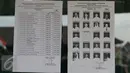 Daftar peserta ujian Paket C di SMAN 93 di Jakarta Timur, Selasa (5/4). Aurel berada di urutan no 15. (Liputan6.com/Herman Zakharia)