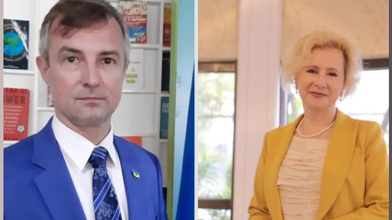 Dubes Ukraina dan Dubes Rusia di Indonesia: Vasyl Hamianin dan Lyudmila Vorobieva.