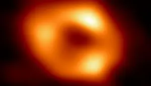 Gambar pertama black hole atau lubang hitam supermasif, yang dikenal sebagai Sagittarius A*, di pusat galaksi Bima Sakti. (Xinhua/National Science Foundation AS)