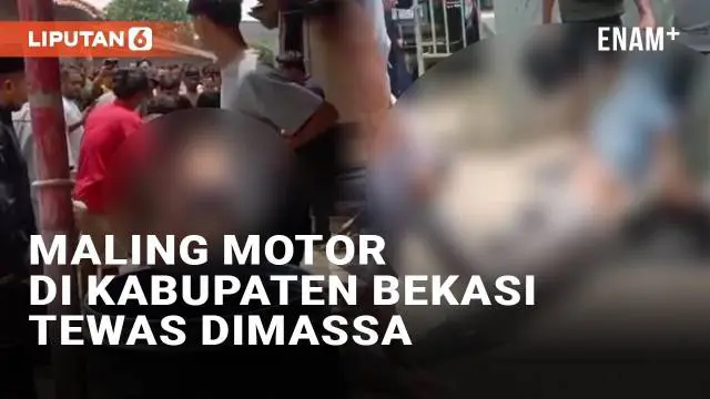 VIDEO: Dua Maling Motor di Kabupaten Bekasi Dimassa, Satu Tewas