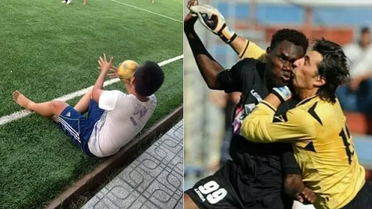 6 Momen Apes saat Main Sepak Bola Ini Bikin Senyum Tipis