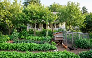 Desain Rumah dengan Konsep 'Hutan Pangan' di Halaman. Foto: Gemini