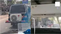 Sempat viral mobil dipasangi AC rumahan, ternyata begini penampakan dalamnya. (Sumber: TikTok @fauzi.ramaa / Instagram/mimi.julid)