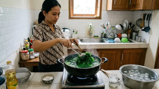 Merebus Daun Singkong