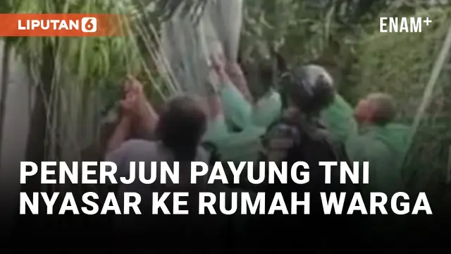 Penerjun Payung TNI Terpaksa Mendarat di Rumah Warga Jaksel