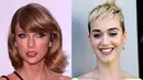 Perselisihan memang sempat terjadi antara Katy Perry dan Taylor Swift sejak beberapa waktu lalu. Lantaran lirik lagu, menimbulkan salah satu pihak merasa tersindir dan akhirnya saling membalas lewat lagu. (AFP)
