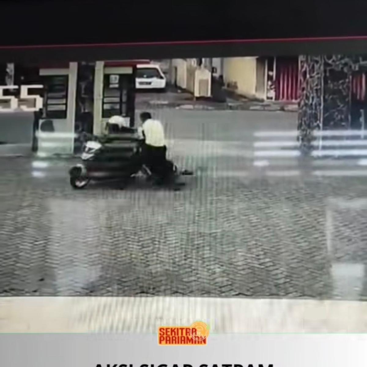 Aksi Heroik Terekam Kamera, Satpam Ini Sekuat Tenaga Gagalkan Maling Motor