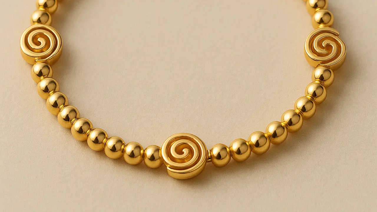 Model Gelang Emas Bola Kecil 2–5 Gram Kombinasi Spiral Modern
