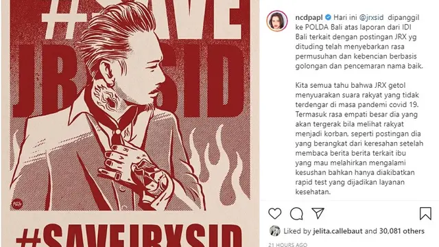 Jerinx SID - Nora Alexandra (Foto: Instagram/@ncdpapl)