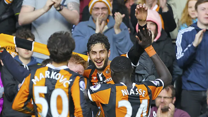 Bek Inter Milan Andrea Ranocchia tampil mengesankan selama dipinjamkan di Hull City.