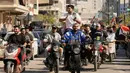 Kemenangan tersebut memastikan Singa Mesopotamia kembali tampil di putaran final Piala Dunia setelah absen selama 40 tahun. (AP Photo/ Hadi Mizban)