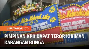 Pimpinan KPK mendapat teror dan ancaman dari orang tidak dikenal. Teror disampaikan melalui aplikasi percakapan dan kiriman karangan bunga.