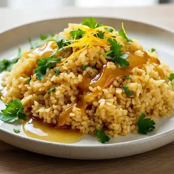 Resep Quinoa Panggang Saus Lemon Madu untuk Menu Sehat./Copyright depositphotos.com/AI Generator