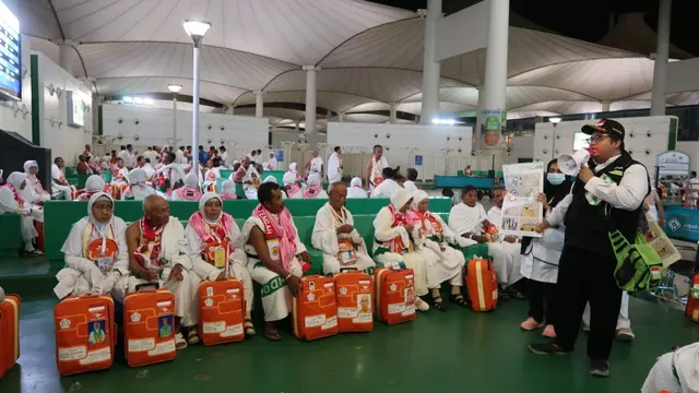 Jemaah haji Indonesia di Bandara King Abdulaziz, Jeddah. Darmawan/MCH
