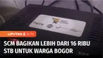 Guna menunjang program migrasi analog ke TV digital, PT Surya Citra Media, SCM, yang tergabung dalam Emtek grup, membagikan 16 ribu lebih set top box gratis, kepada warga kurang mampu di Kota Bogor, Jawa barat, Selasa (20/09) siang.