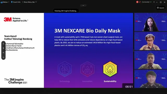 Tim Kancil dari Indonesia dalam sesi presentasi 3M Inspire Challenge Tingkat Regional (Dok. 3M Indonesia)
