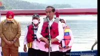 Presiden Joko Widodo atau Jokowi meresmikan Bendungan Bintang Bano di Sumbawa Barat, Jumat (14/1/2022).