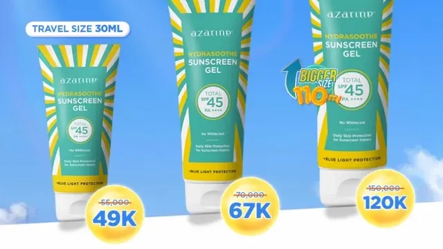 Azarine Hydrasoothe Sunscreen Gel SPF45 (Foto: Shopee Azarine Cosmetic Official Shop)