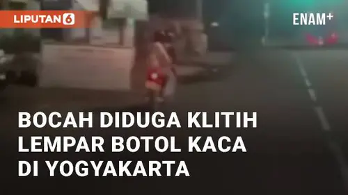 VIDEO: Detik-detik Bocah Diduga Klitih Lempar Botol Kaca di Jalan Wates Yogyakarta