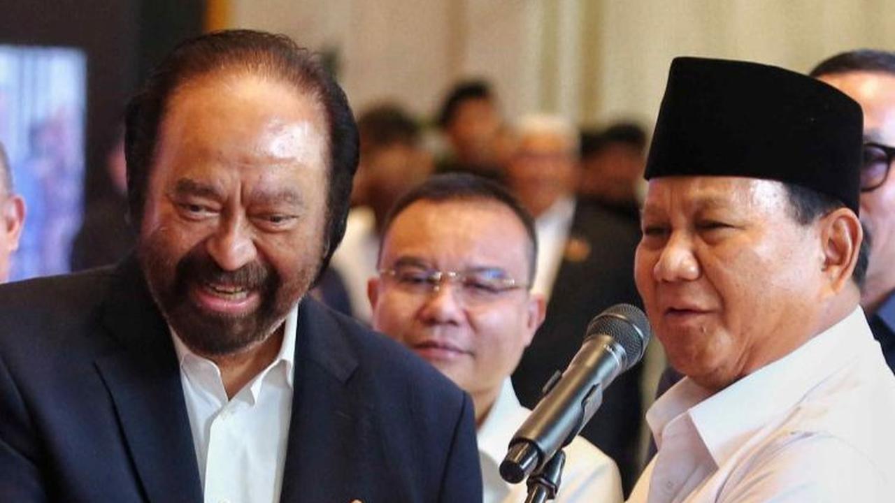 FOTO: Kemesraan Surya Paloh dan Prabowo Bertemu di Markas NasDem, Diwarnai Ucapan Selamat dan Ajakan Gabung Koalisi