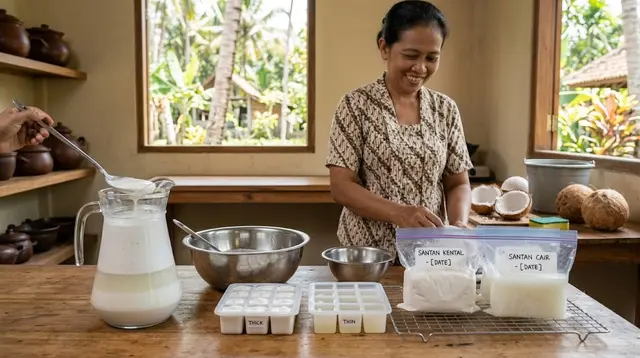 6. Pisahkan Santan Kental dan Santan Cair