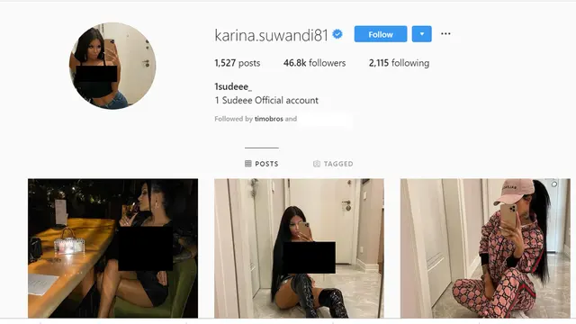 Tampilan akun Instagram Karina Suwandi (Instagram/ karina.suwandi81)