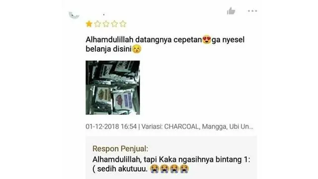6 Respons Penjual Online Shop Tanggapi Dapat Bintang 1 Dari Pembeli Ini Kocak