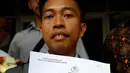 Perwakilan Al Kahfi usai melapor ke Polda Metro Jaya, Jakarta, Jumat (25/9/2015). Yayasan al Kahfi melaporkan delapan pemilik akun media sosial yang telah memfitnah mereka. (Liputan6.com/Yoppy Renato)