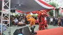 Barongsai saat memeriahkan acara Halalbihalal dan Pagelaran Seni Budaya di Asrama Polisi Cideng Barat, Gambir, Jakarta Pusat, Minggu (28/5/2023). (merdeka.com/Iqbal S Nugroho)