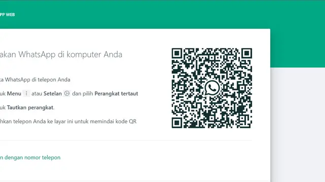 Fitur Kode QR pada WhatsApp Web untuk mengambungkan pengguna dengan perangkat lain