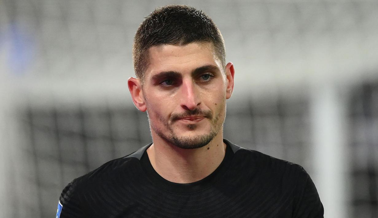 <p>Marco Verratti menjadi salah satu klien Mino Raiola yang tak banyak menimbulkan kontroversi. Raiola hanya membantu PSG mendapatkan jasa Verratti dari Pescara pada tahun 2012 silam dan menjadi salah satu pemain dengan gaji tertinggi di PSG. (AFP/Franck Fife)</p>