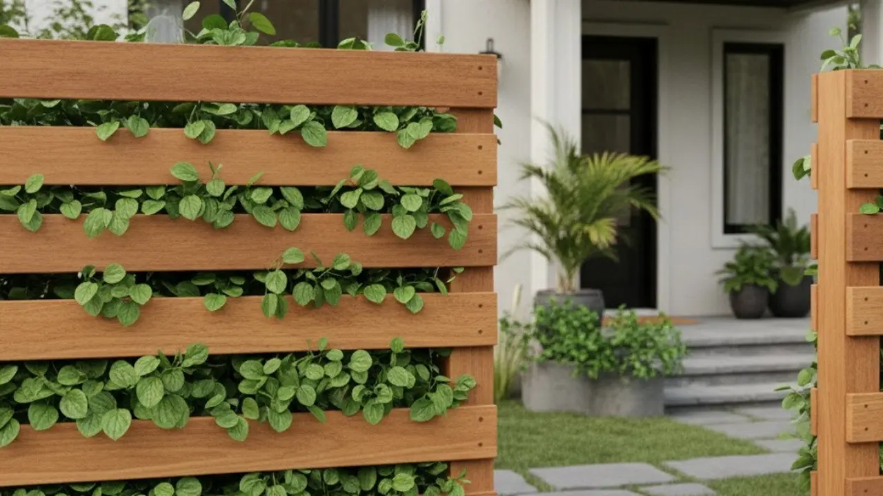 Model Pagar Kayu dengan Tanaman Hijau Bebas Ular (Image by Gemini AI)