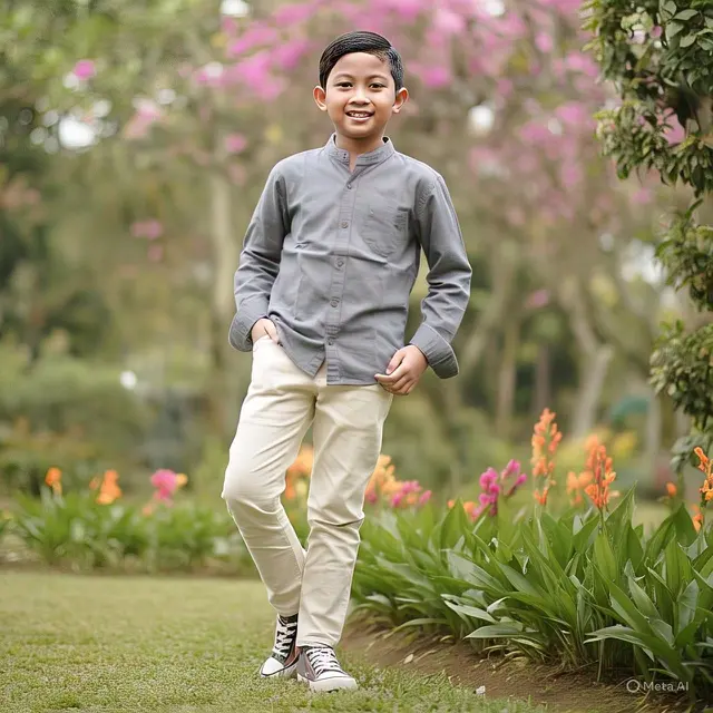 Kemeja Kasual untuk Anak Laki-laki yang Ingin Tampil Santai/Via Meta AI