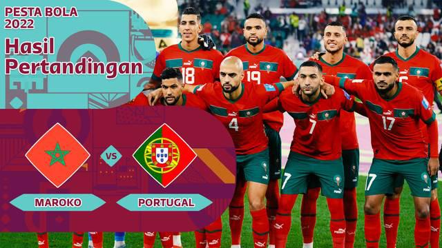 Berita Motion grafis hasil pertandingan Piala Dunia 2022. Timnas Maroko berhasil mengalahkan Timnas Portugal di babak perempat final dengan skor 1-0. Gol tunggal Youssef En-Nesyri bawa Maroko melaju ke babak semi final Piala Dunia 2022.