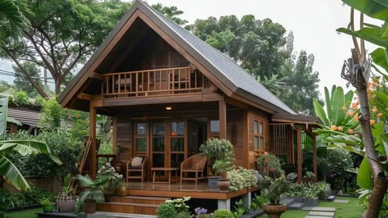 Ilustrasi rumah kayu (Foto: Pinterest)