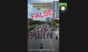 Tim Cek Fakta Liputan6.com menemukan postingan video yang mengklaim iring-iringan sepeda motor sebagai persiapan demo 27 Agustus 2026. (Foto: tangkapan layar Facebook)