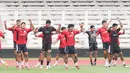 Para pemain Timnas Indonesia U-22 menjalani latihan di Stadion Madya, Senayan, Jakarta, Rabu (26/11/2025) jelang keberangkatan ke SEA Games 2025.