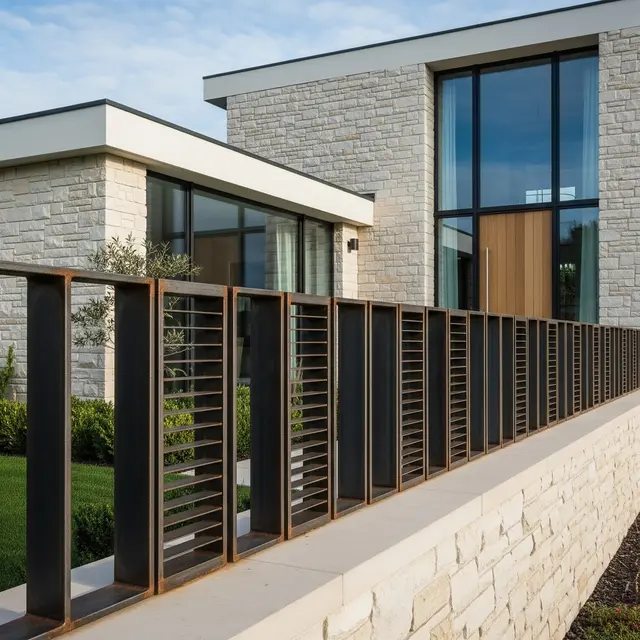 Pagar Rumah dari Rangka Besi Bekas jadi Desain Industrial Modern