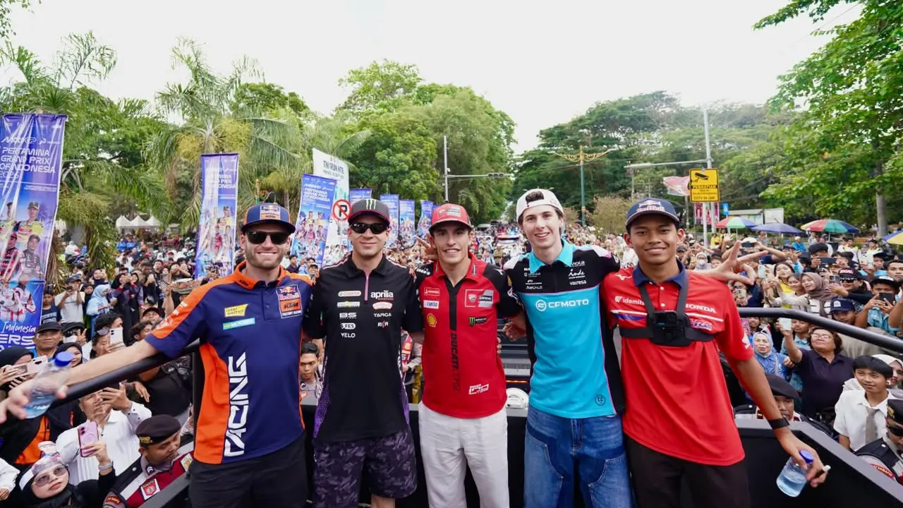Riders Parade Pertamina Grand Prix of Indonesia 2026 menghadirkan sejumlah pembalap dari kelas MotoGP, Moto2, dan Moto3.