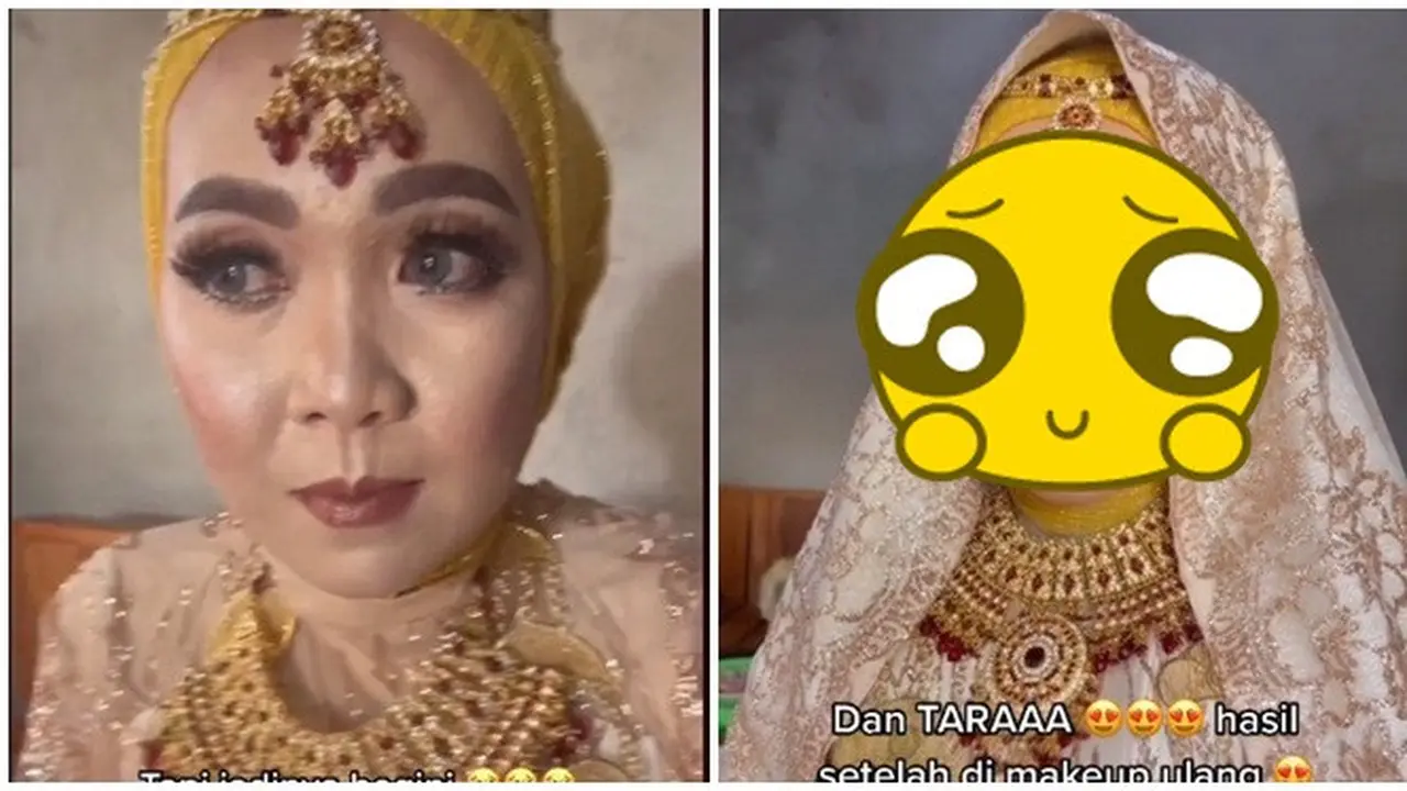 Hasil MUA Pengantin Pilihan Orang Tua vs Mempelai Viral, Beda Banget